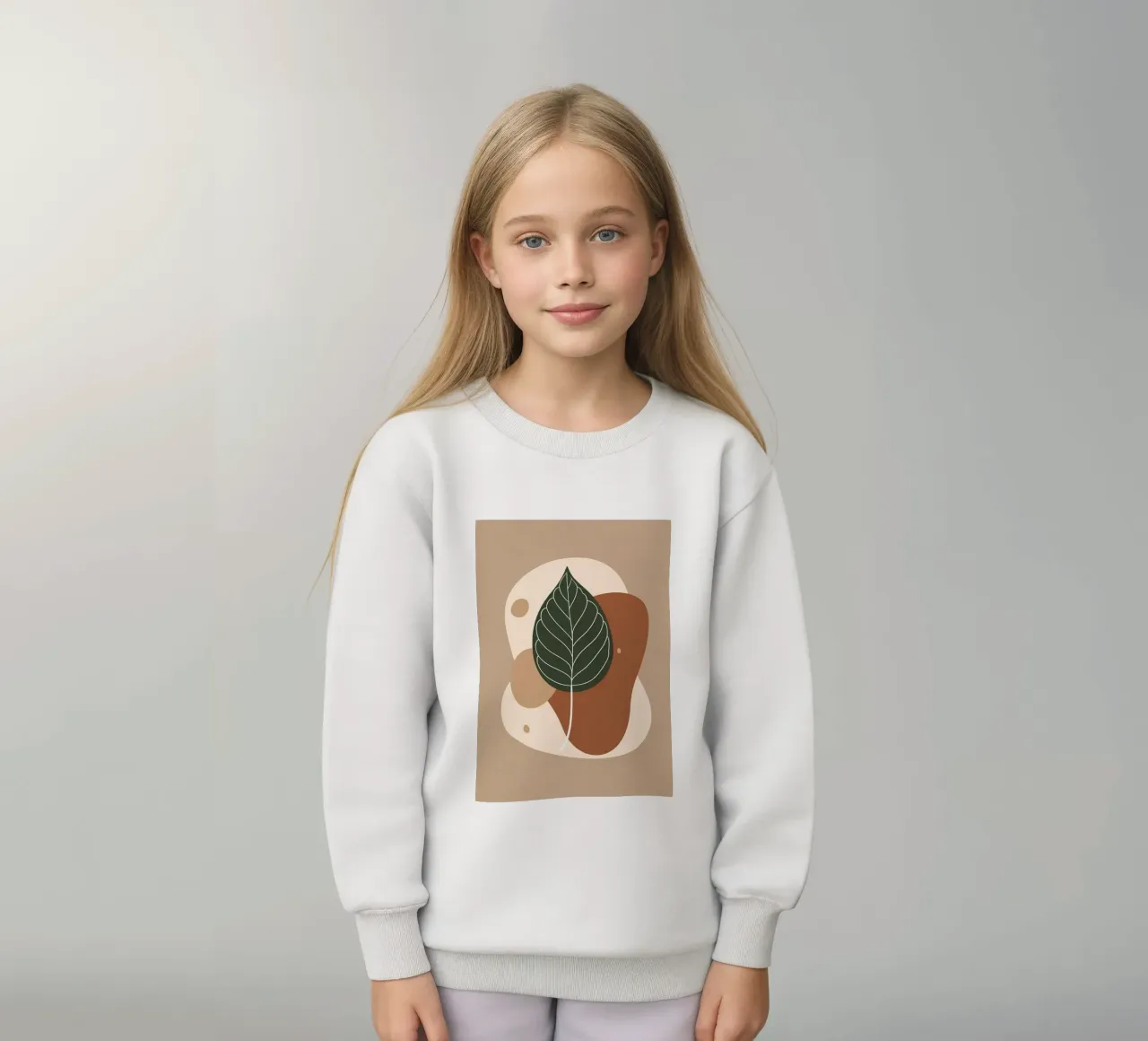 Disegno minimalista a una linea di un singolo fico a foglia di violino felpa bambino da Bloom And Brush