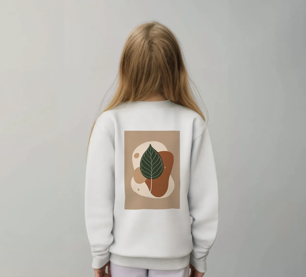 Disegno minimalista a una linea di un singolo fico a foglia di violino felpa bambino da Bloom And Brush
