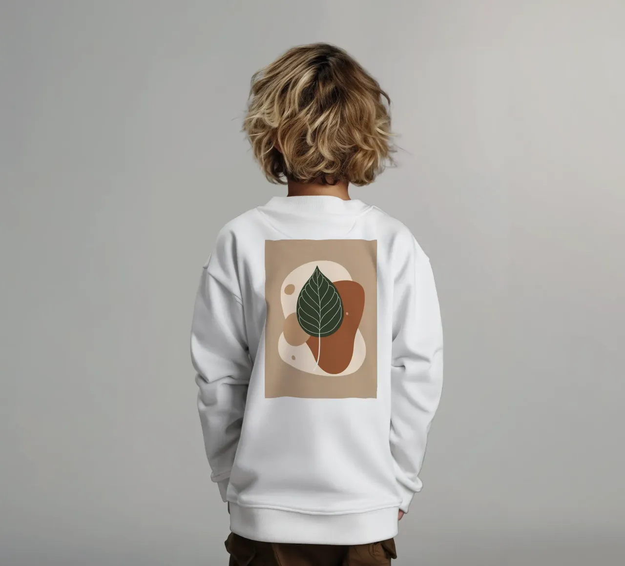 Disegno minimalista a una linea di un singolo fico a foglia di violino felpa bambino da Bloom And Brush