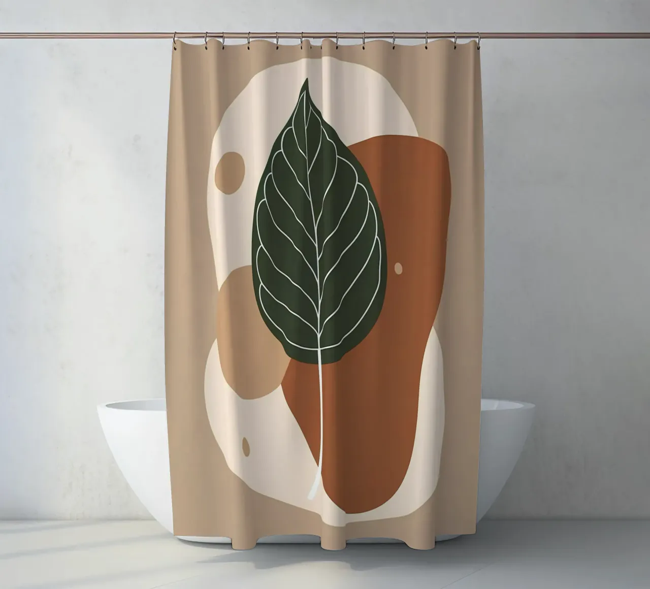 Minimalist one line drawing of a single fiddle leaf fig shower curtain by Bloom And Brush