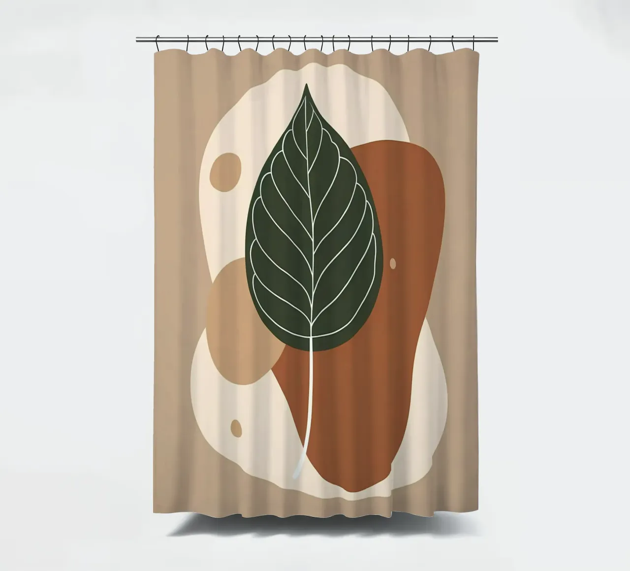 Minimalist one line drawing of a single fiddle leaf fig shower curtain by Bloom And Brush