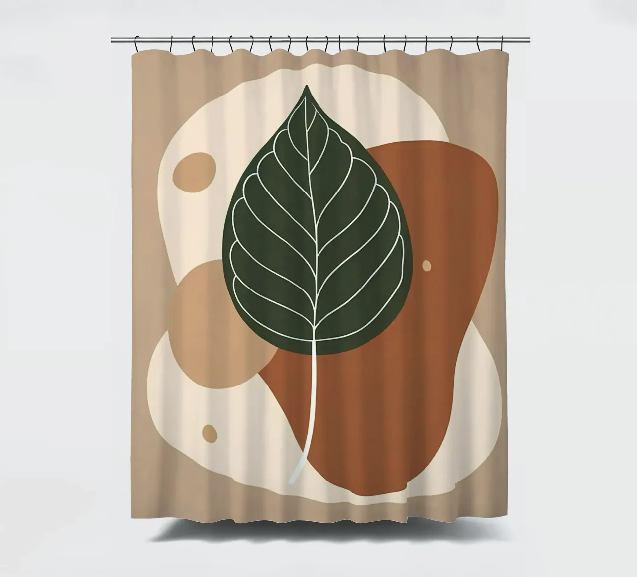 Minimalist one line drawing of a single fiddle leaf fig shower curtain by Bloom And Brush