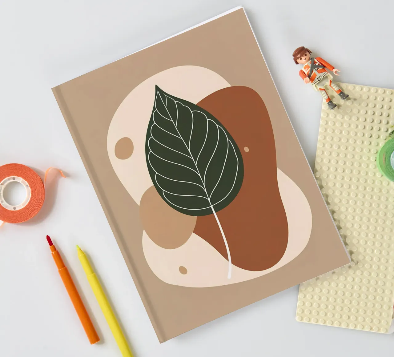 Minimalist one line drawing of a single fiddle leaf fig notebook by Bloom And Brush