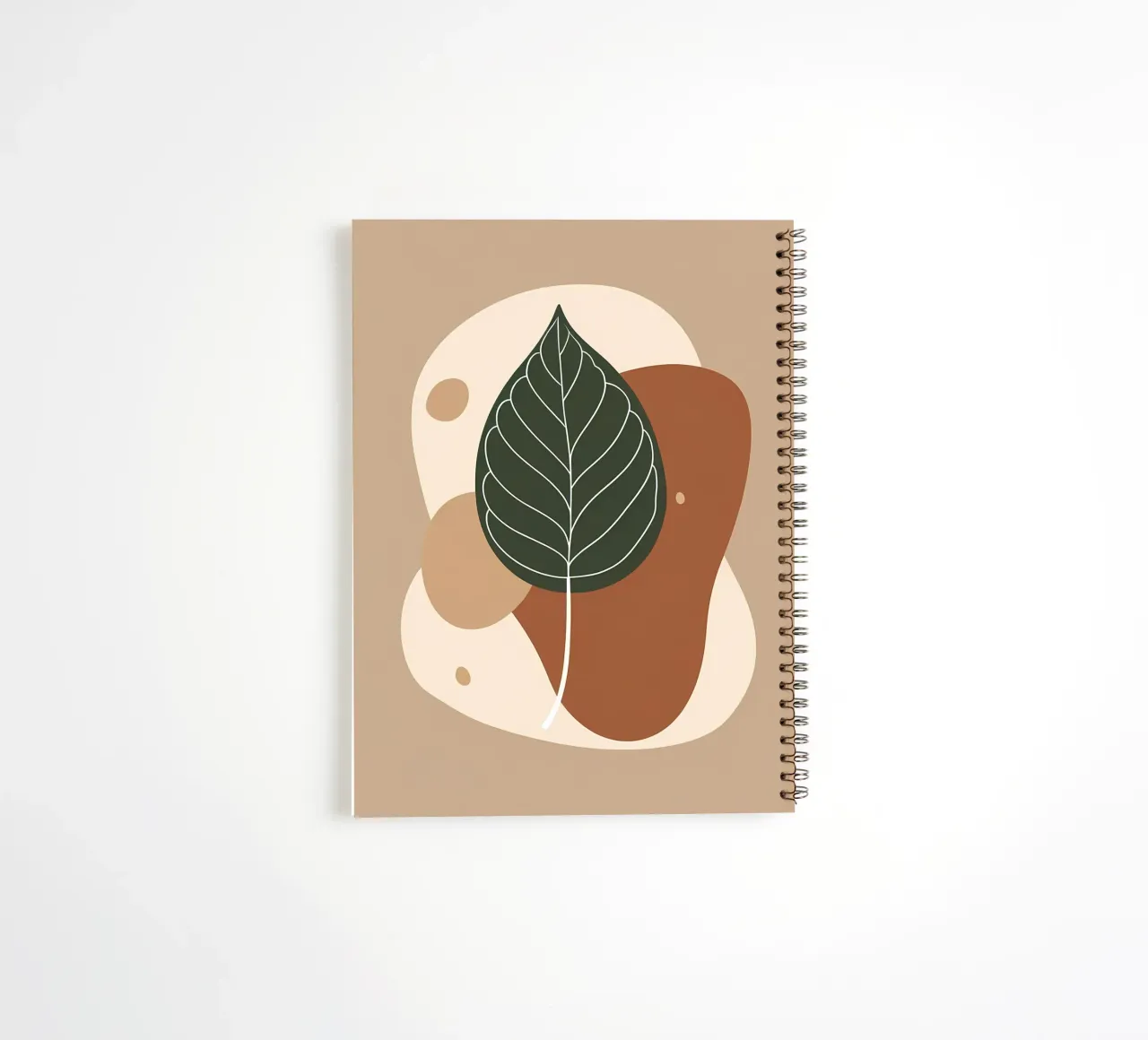 Minimalist one line drawing of a single fiddle leaf fig spiral notebook by Bloom And Brush