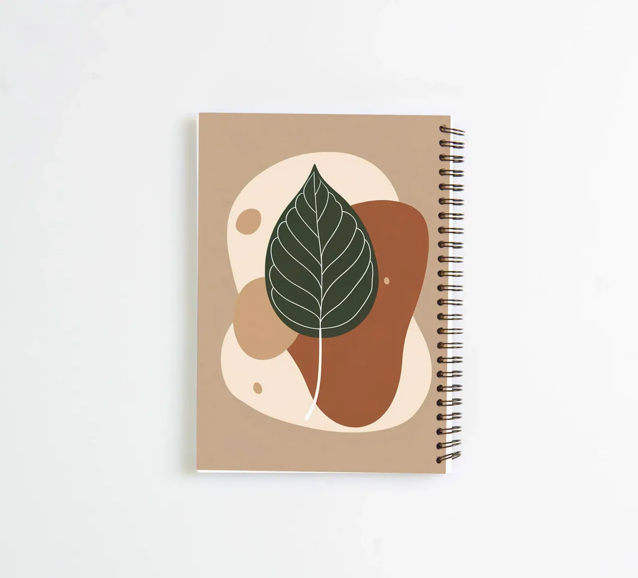 Minimalist one line drawing of a single fiddle leaf fig spiral notebook by Bloom And Brush