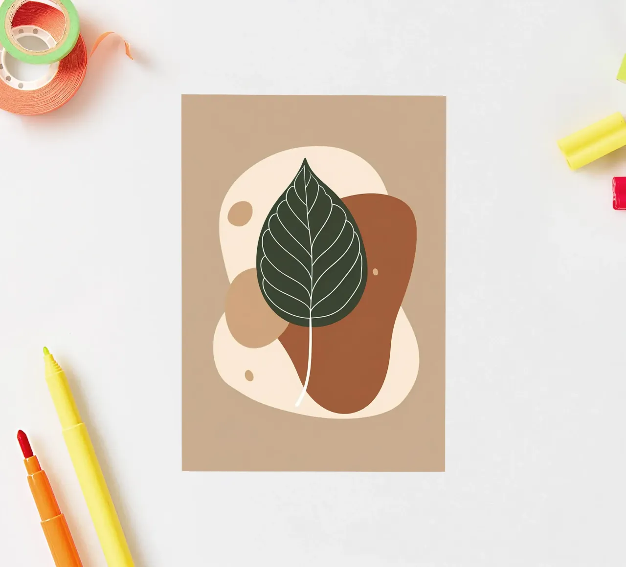 Minimalist one line drawing of a single fiddle leaf fig sticker by Bloom And Brush