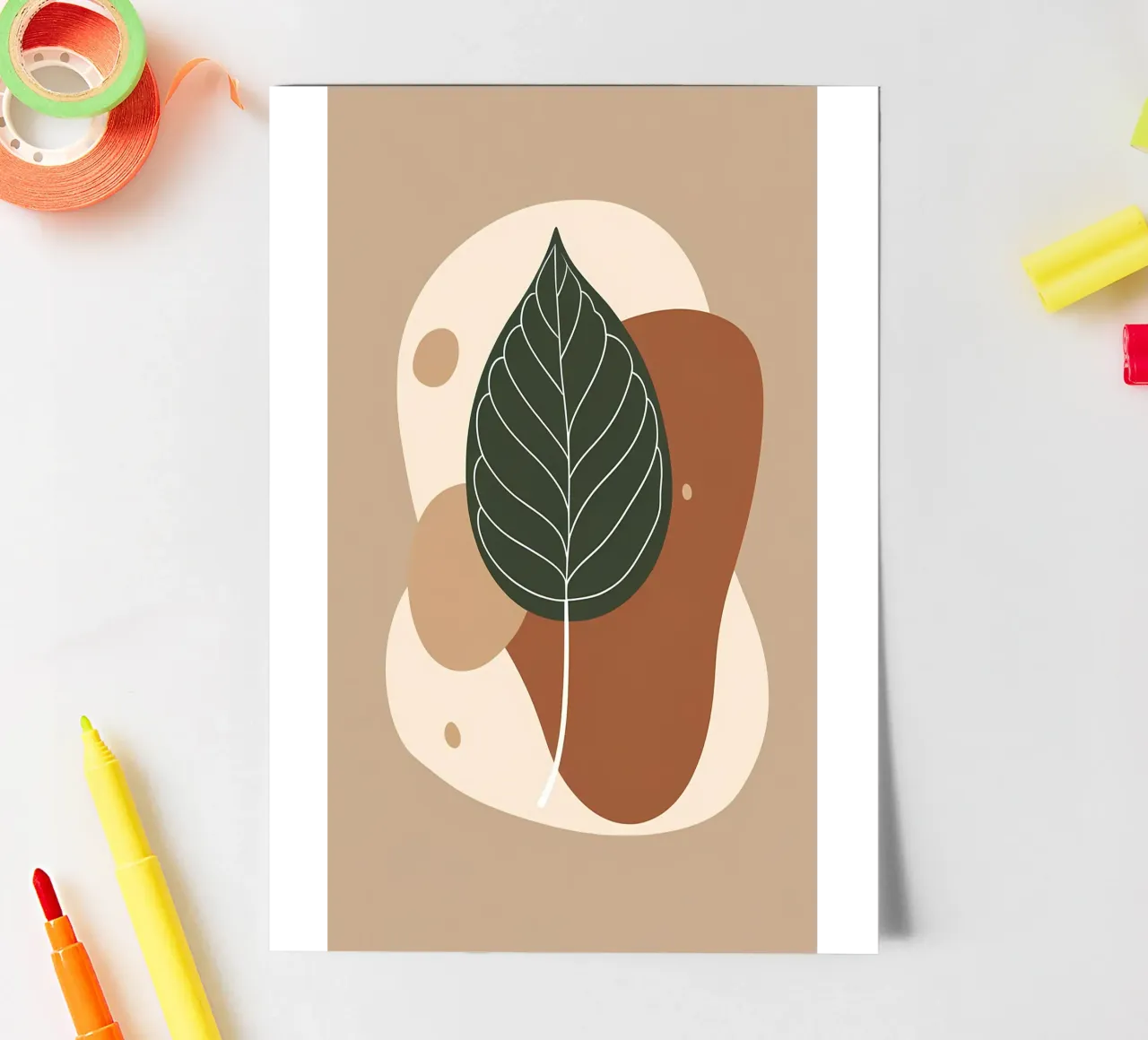 Minimalist one line drawing of a single fiddle leaf fig sticker sheet by Bloom And Brush