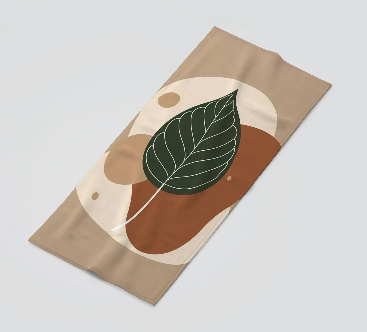 Minimalist one line drawing of a single fiddle leaf fig beach towel by Bloom And Brush