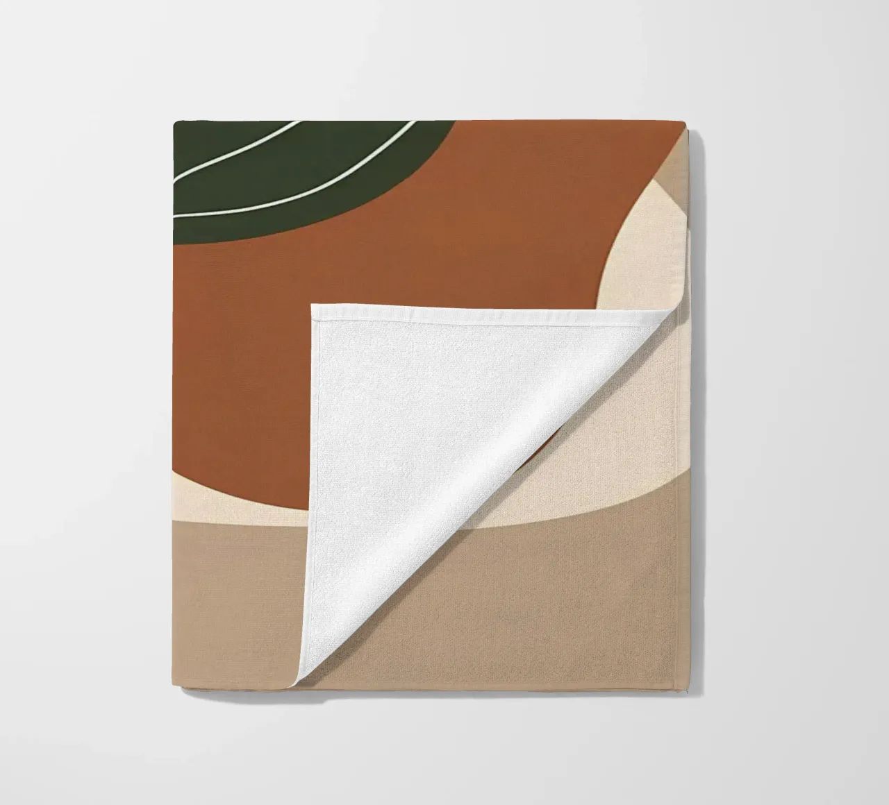 Minimalist one line drawing of a single fiddle leaf fig beach towel by Bloom And Brush