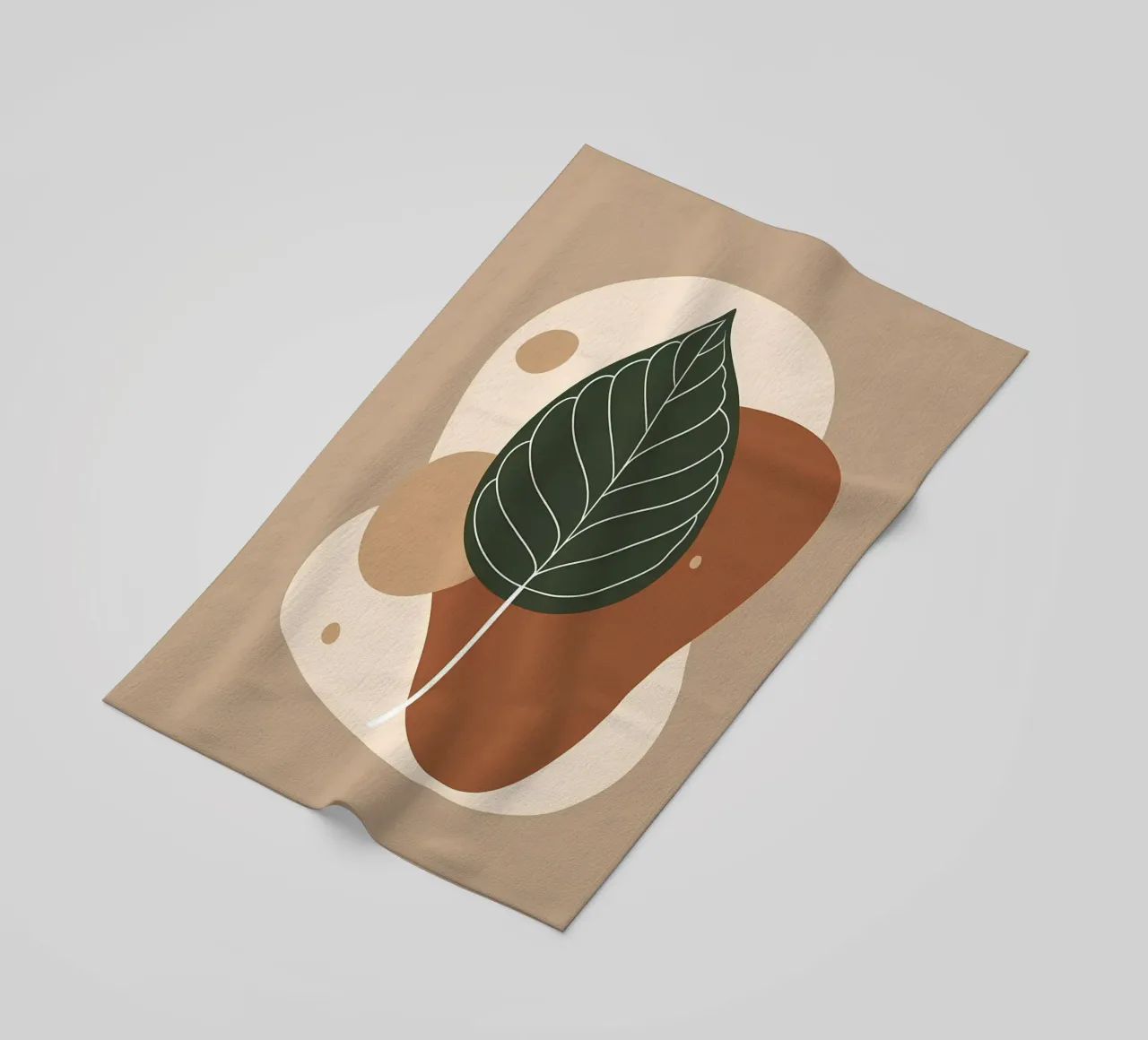 Minimalist one line drawing of a single fiddle leaf fig beach towel by Bloom And Brush