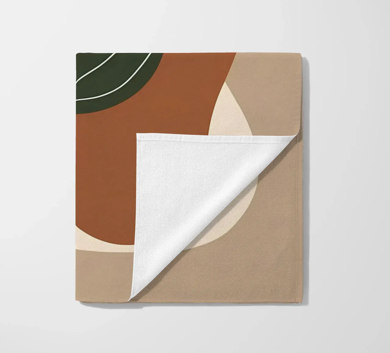 Minimalist one line drawing of a single fiddle leaf fig beach towel by Bloom And Brush