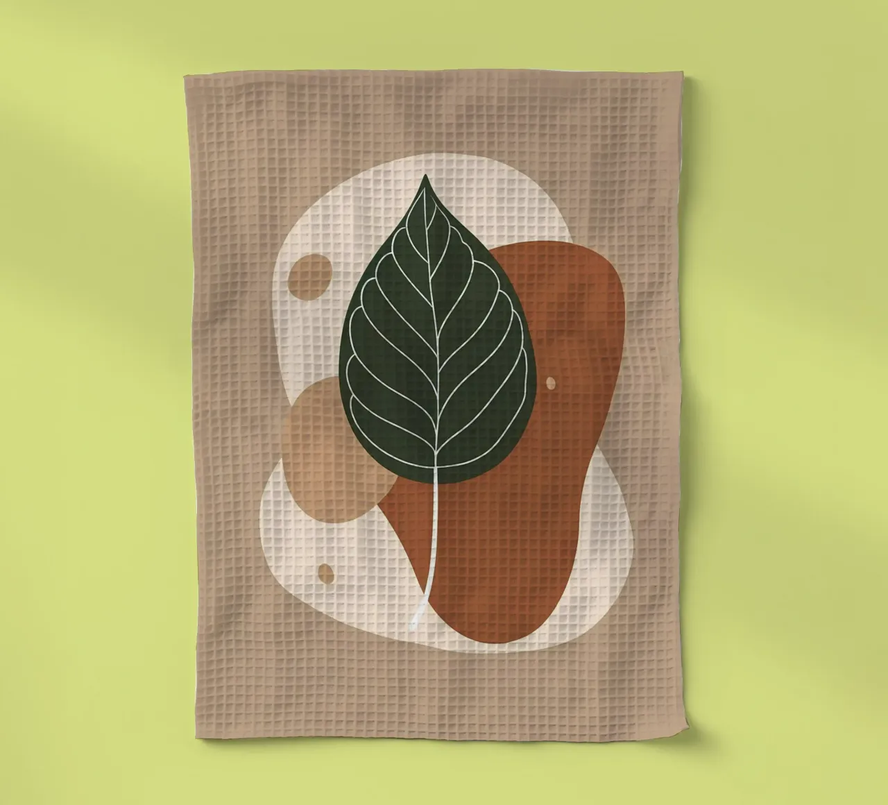 Minimalist one line drawing of a single fiddle leaf fig tea towel by Bloom And Brush