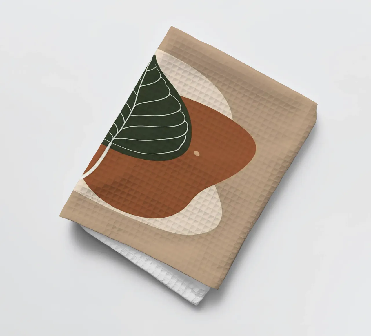 Minimalist one line drawing of a single fiddle leaf fig tea towel by Bloom And Brush