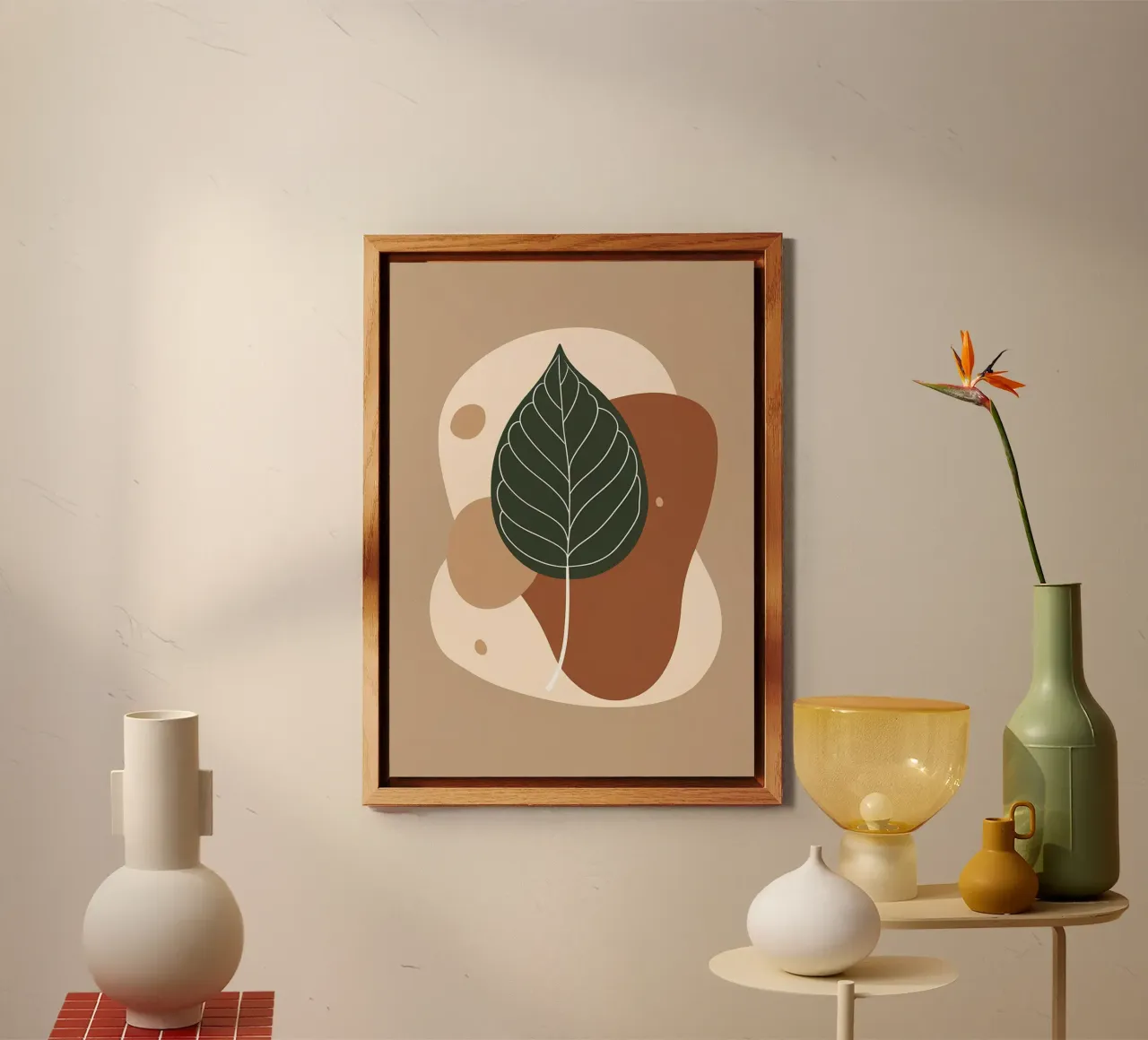 Disegno minimalista a una linea di un singolo fico a foglia di violino alluminio dibond da Bloom And Brush