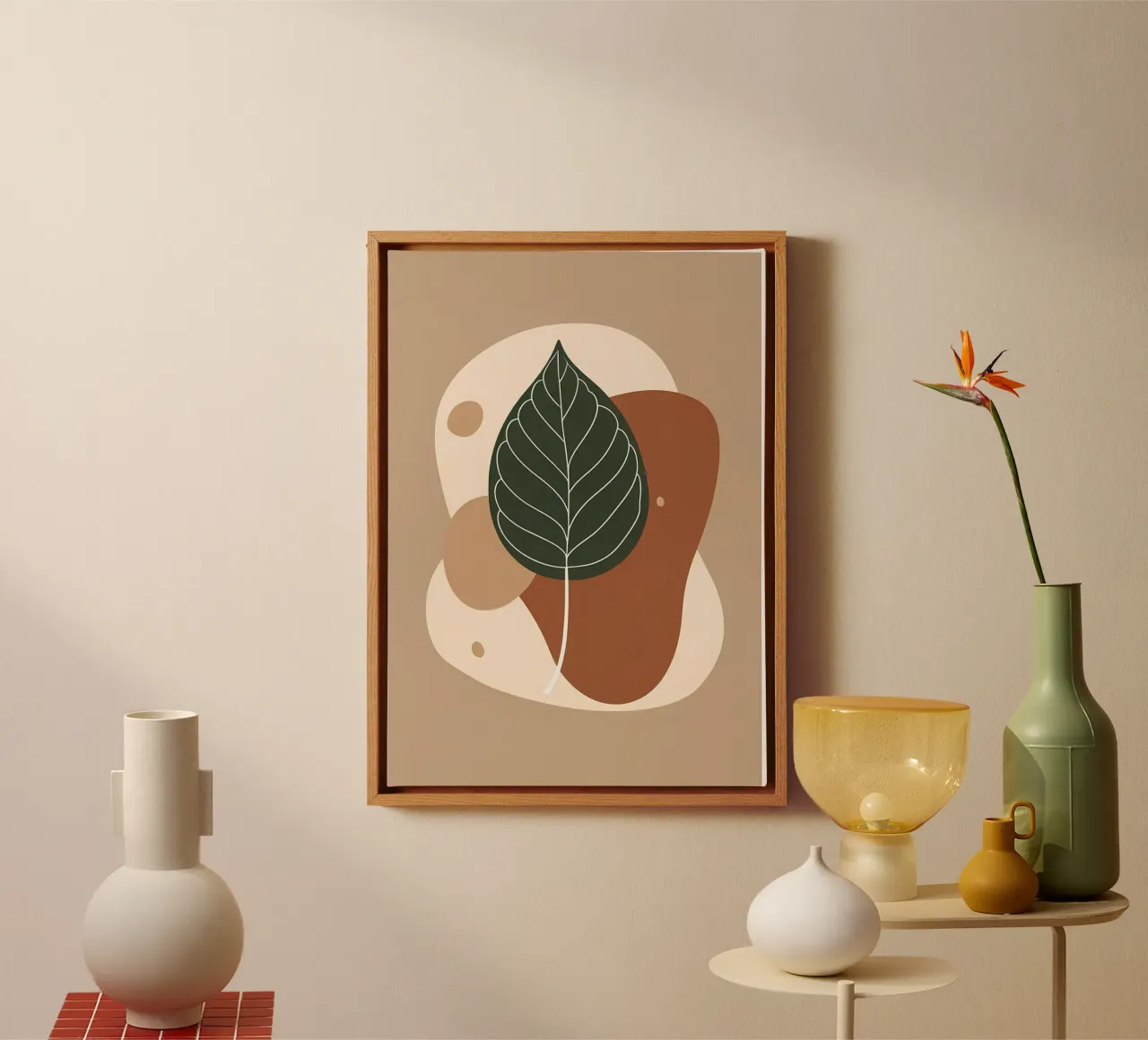 Minimalist one line drawing of a single fiddle leaf fig canvas by Bloom And Brush