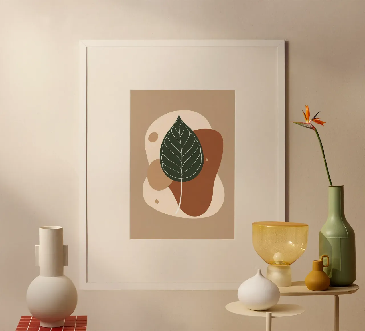 Minimalist one line drawing of a single fiddle leaf fig hahnemühle by Bloom And Brush