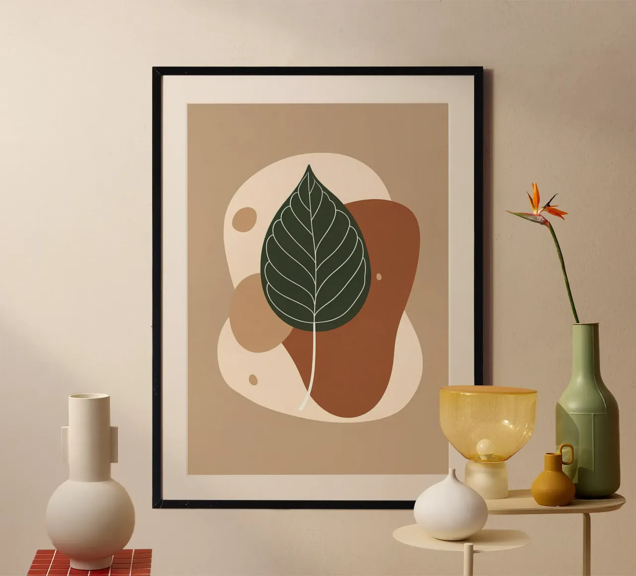 Minimalist one line drawing of a single fiddle leaf fig hahnemühle by Bloom And Brush