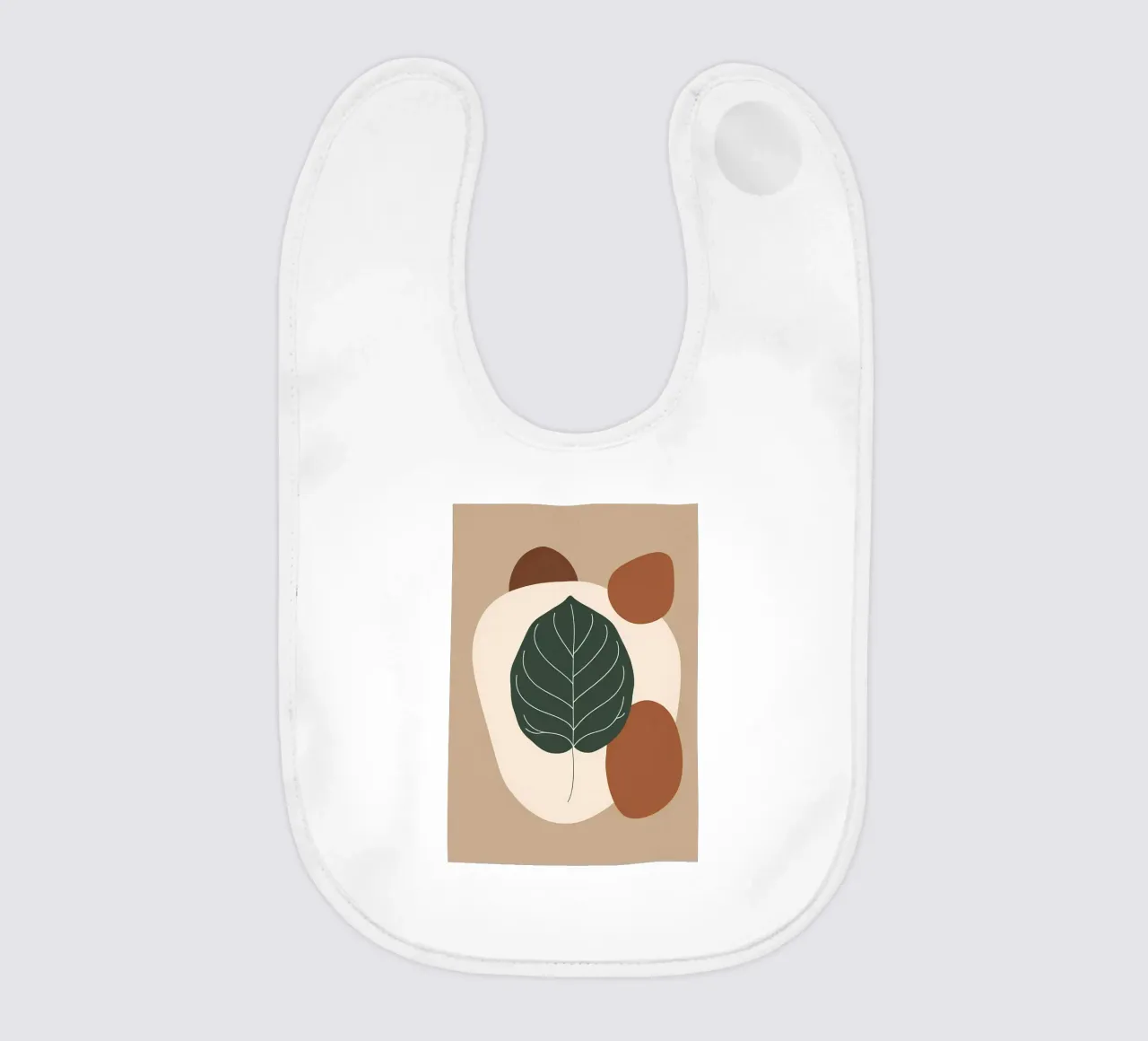 Minimalist one line drawing of a single fiddle leaf fig baby bib by Bloom And Brush