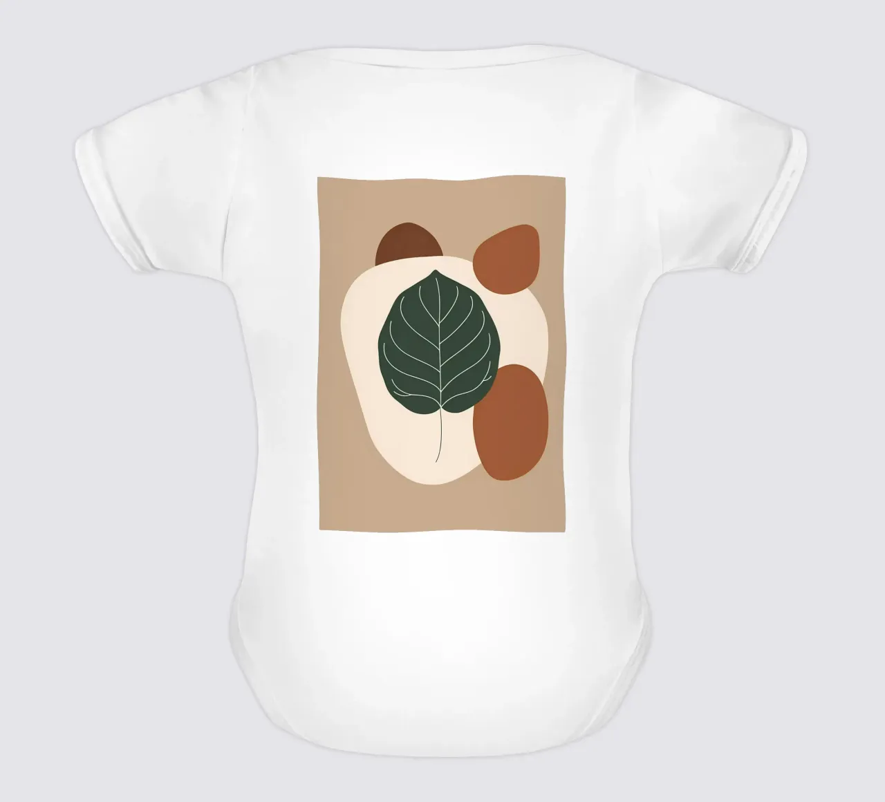 Minimalist one line drawing of a single fiddle leaf fig short-sleeve baby romper by Bloom And Brush