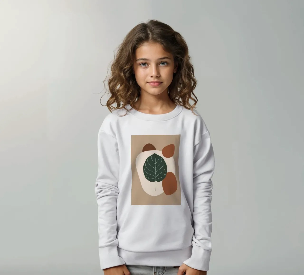 Disegno minimalista a una linea di un singolo fico a foglia di violino felpa bambino da Bloom And Brush
