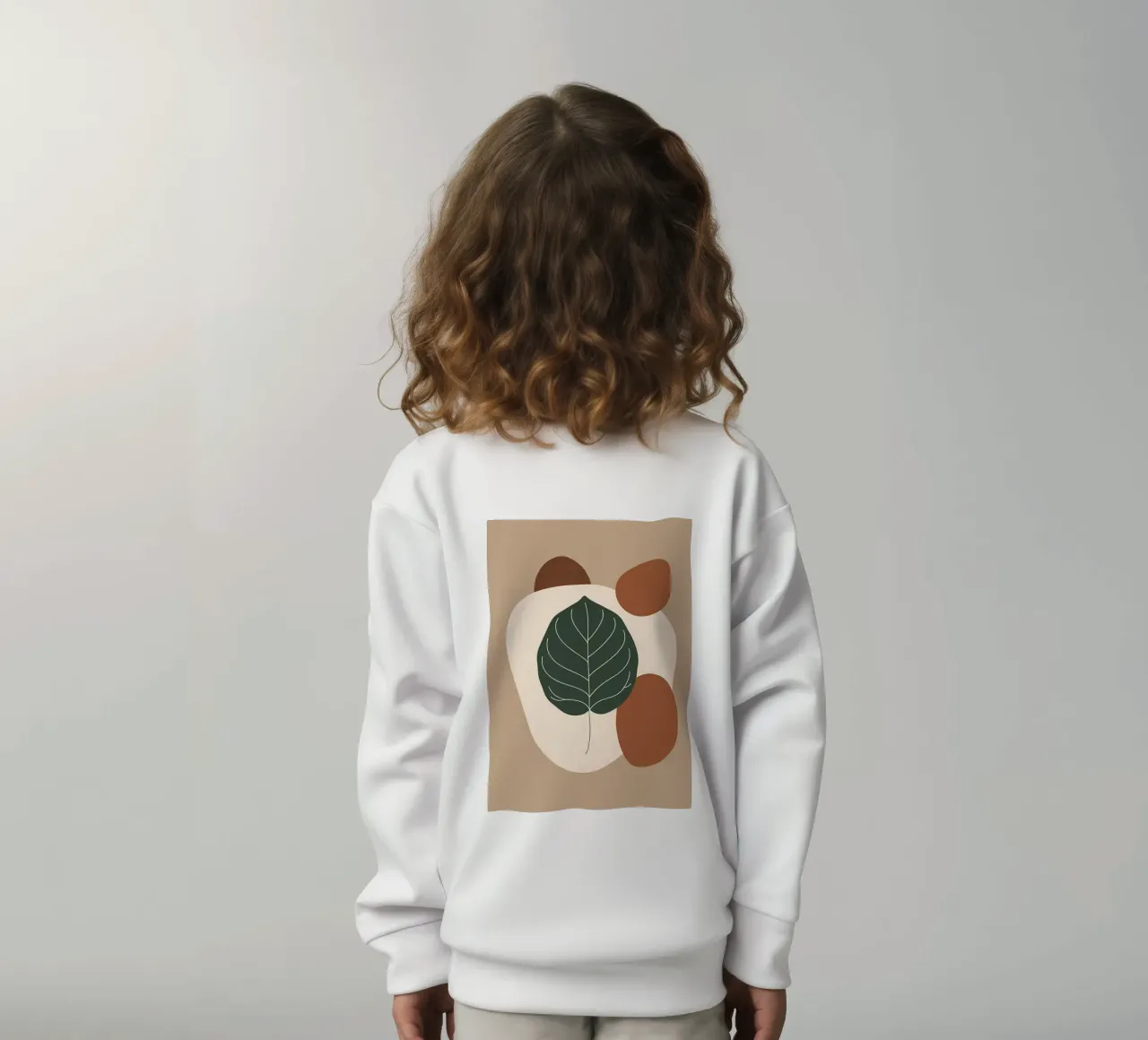 Disegno minimalista a una linea di un singolo fico a foglia di violino felpa bambino da Bloom And Brush