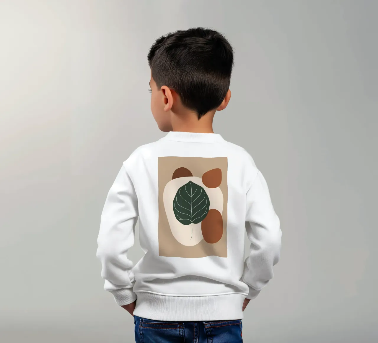 Disegno minimalista a una linea di un singolo fico a foglia di violino felpa bambino da Bloom And Brush
