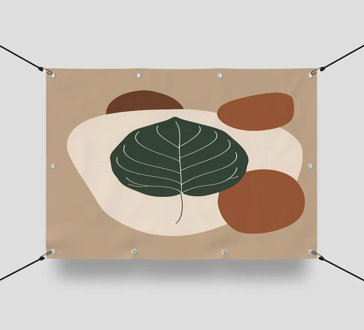 Disegno minimalista a una linea di un singolo fico a foglia di violino telo in pvc da Bloom And Brush