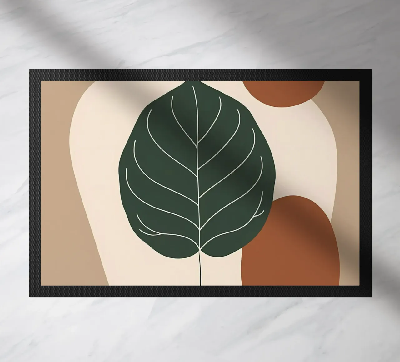 Minimalist one line drawing of a single fiddle leaf fig doormat by Bloom And Brush