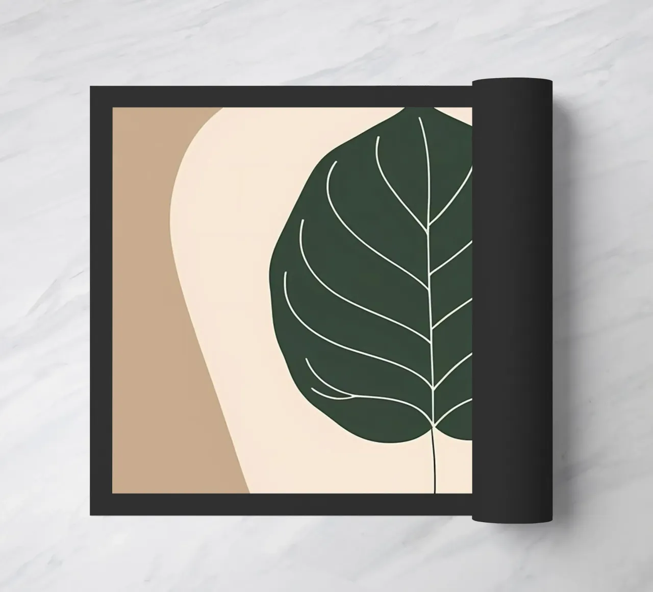 Minimalist one line drawing of a single fiddle leaf fig doormat by Bloom And Brush