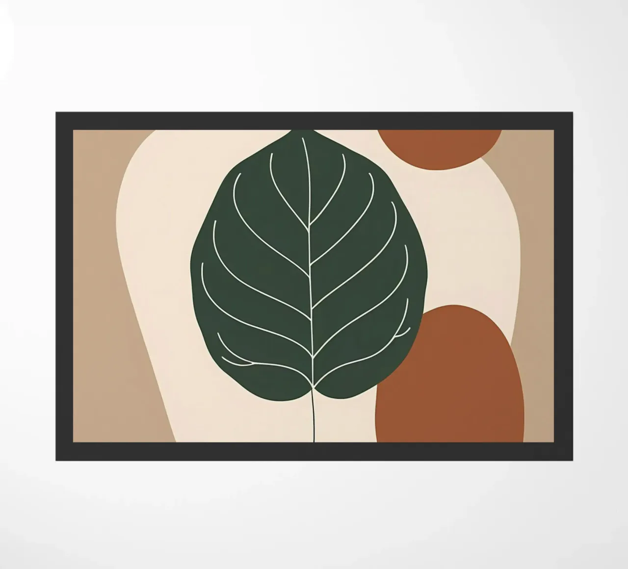 Minimalist one line drawing of a single fiddle leaf fig doormat by Bloom And Brush