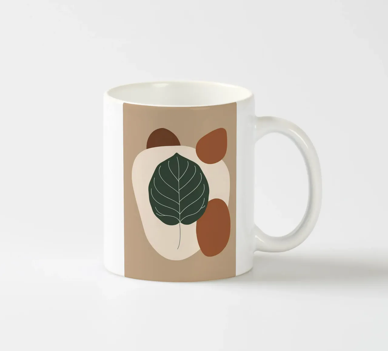 Minimalist one line drawing of a single fiddle leaf fig ceramic mug by Bloom And Brush