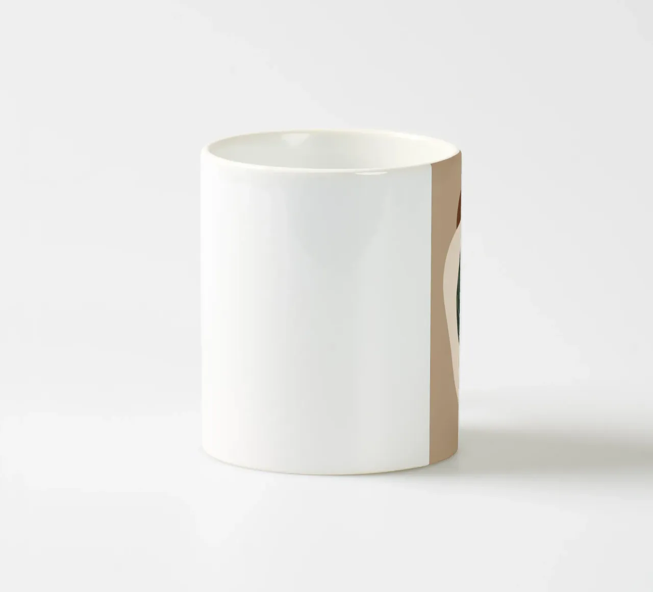 Minimalist one line drawing of a single fiddle leaf fig ceramic mug by Bloom And Brush