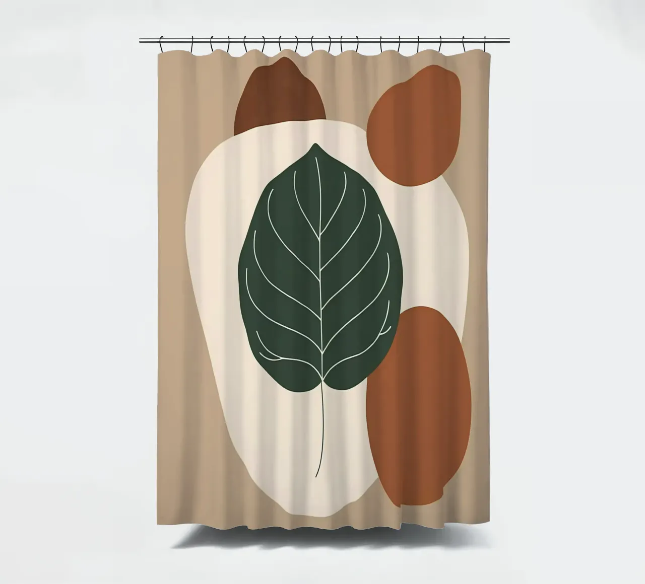 Minimalist one line drawing of a single fiddle leaf fig shower curtain by Bloom And Brush