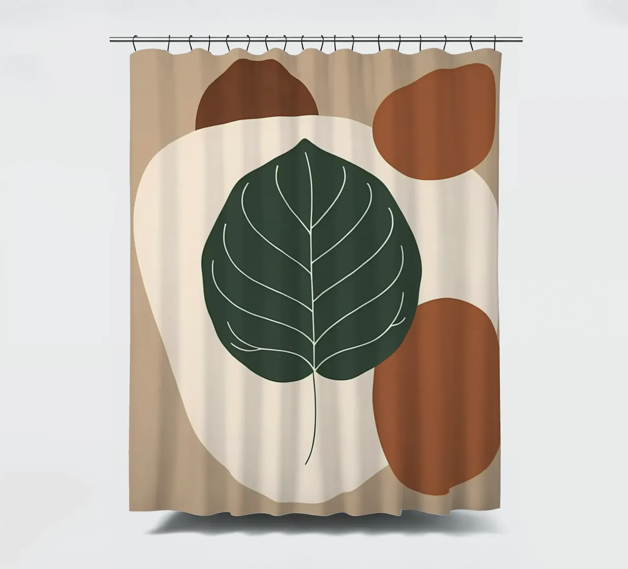 Minimalist one line drawing of a single fiddle leaf fig shower curtain by Bloom And Brush