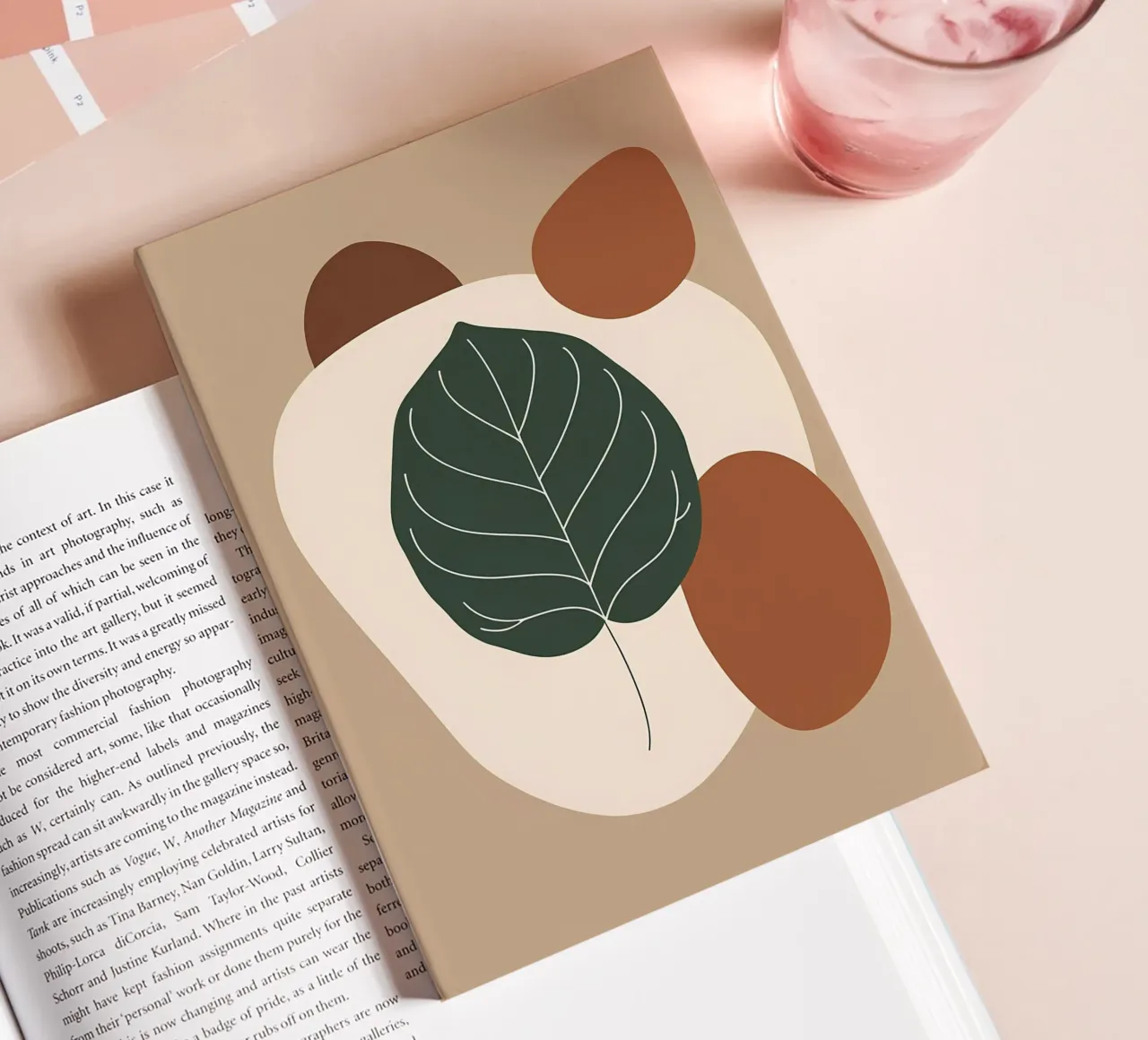 Minimalist one line drawing of a single fiddle leaf fig notebook by Bloom And Brush