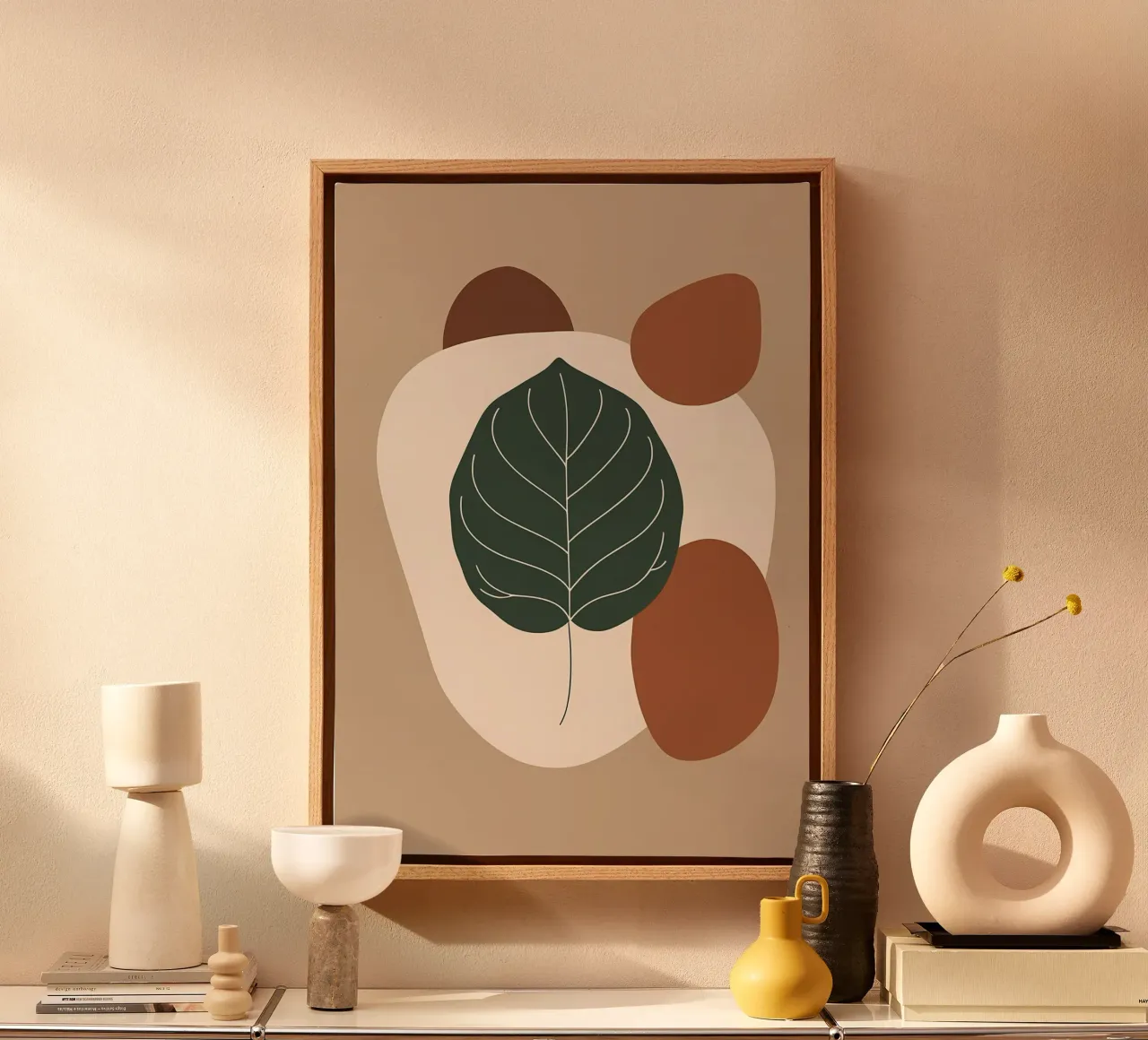 Minimalist one line drawing of a single fiddle leaf fig canvas by Bloom And Brush