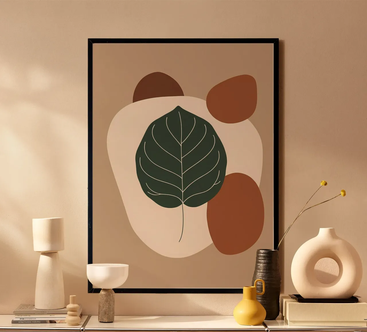 Minimalist one line drawing of a single fiddle leaf fig hahnemühle by Bloom And Brush