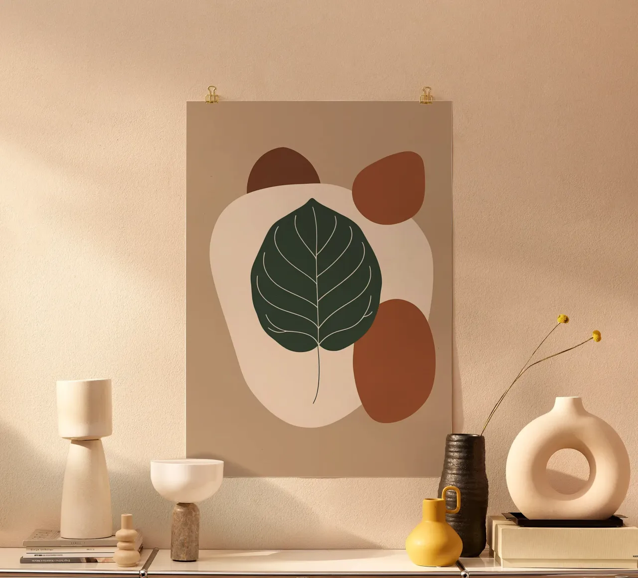 Minimalist one line drawing of a single fiddle leaf fig hahnemühle by Bloom And Brush
