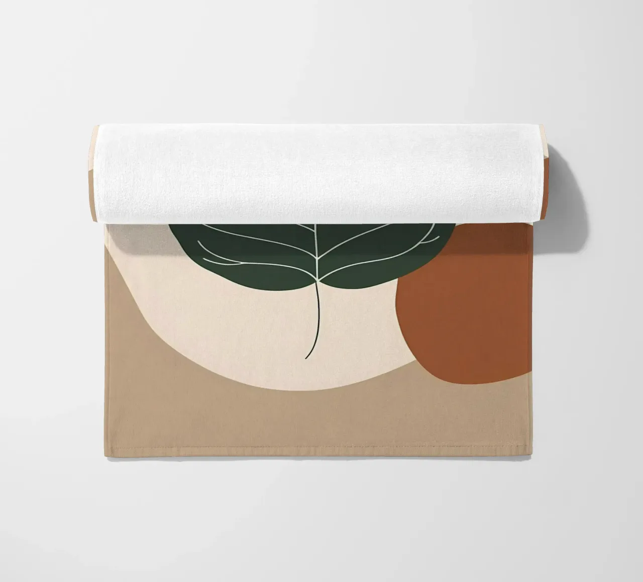 Disegno minimalista a una linea di un singolo fico a foglia di violino telo mare da Bloom And Brush