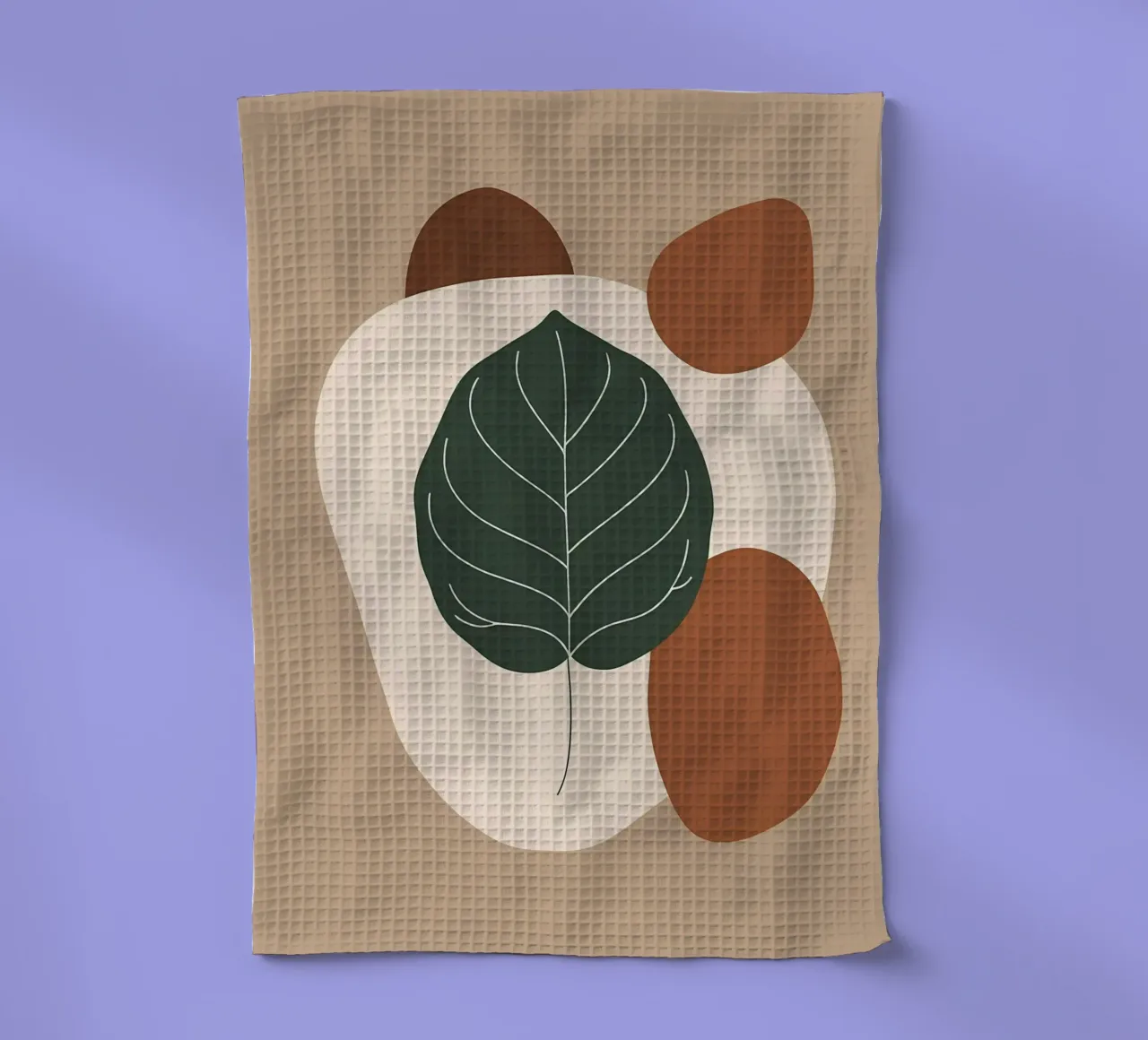 Minimalist one line drawing of a single fiddle leaf fig tea towel by Bloom And Brush