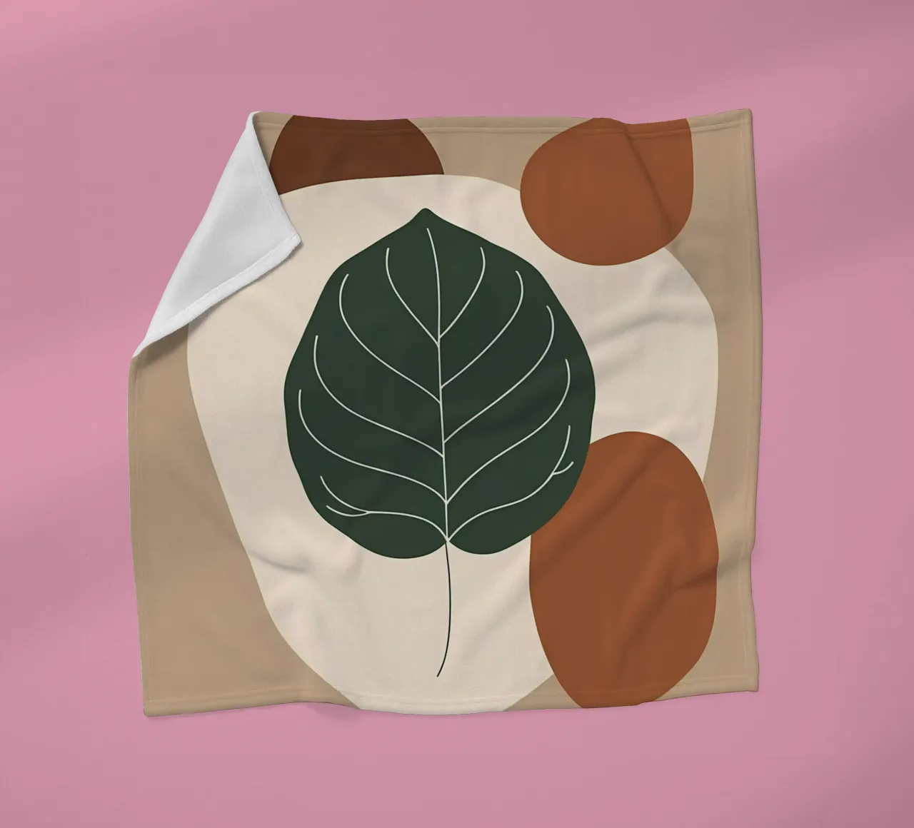 Minimalist one line drawing of a single fiddle leaf fig fleece blanket by Bloom And Brush