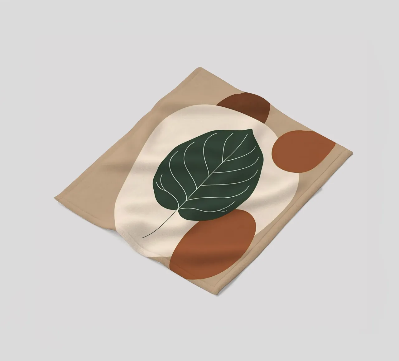 Minimalist one line drawing of a single fiddle leaf fig fleece blanket by Bloom And Brush