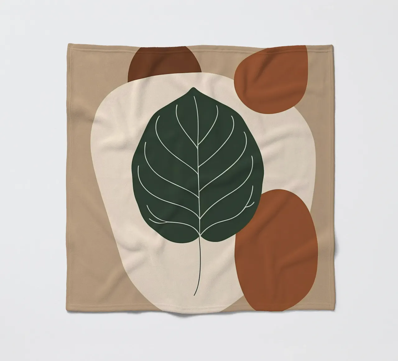 Minimalist one line drawing of a single fiddle leaf fig fleece blanket by Bloom And Brush