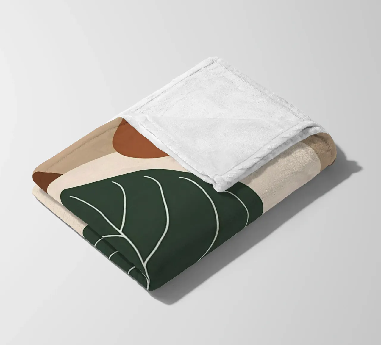 Minimalist one line drawing of a single fiddle leaf fig fleece blanket by Bloom And Brush