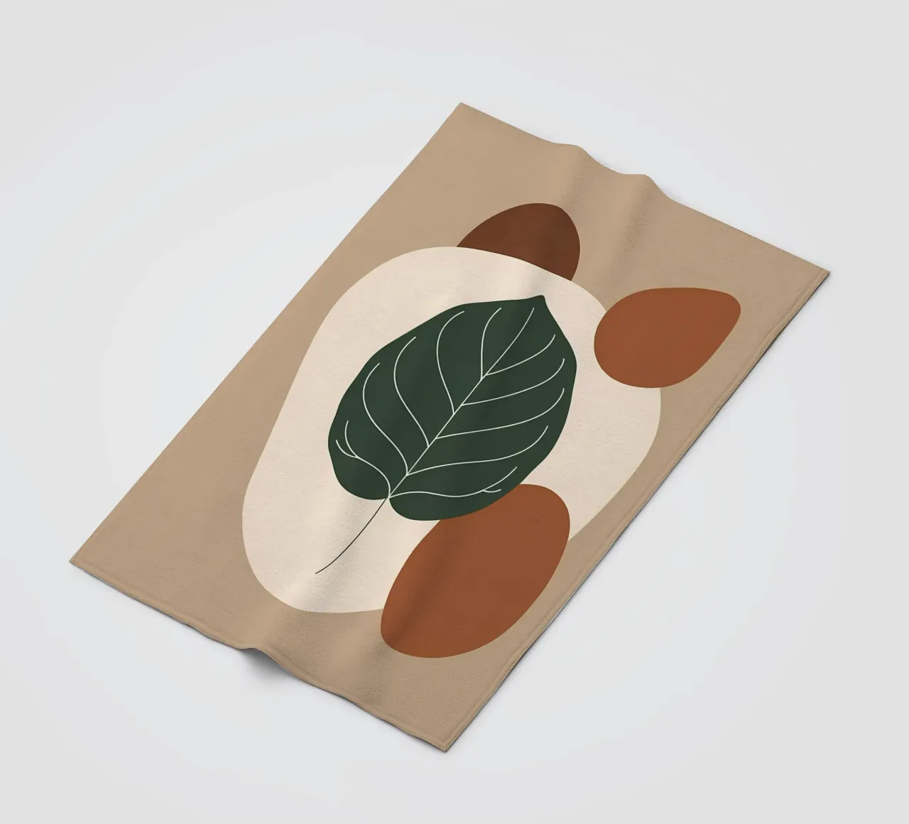 Minimalist one line drawing of a single fiddle leaf fig fleece blanket by Bloom And Brush