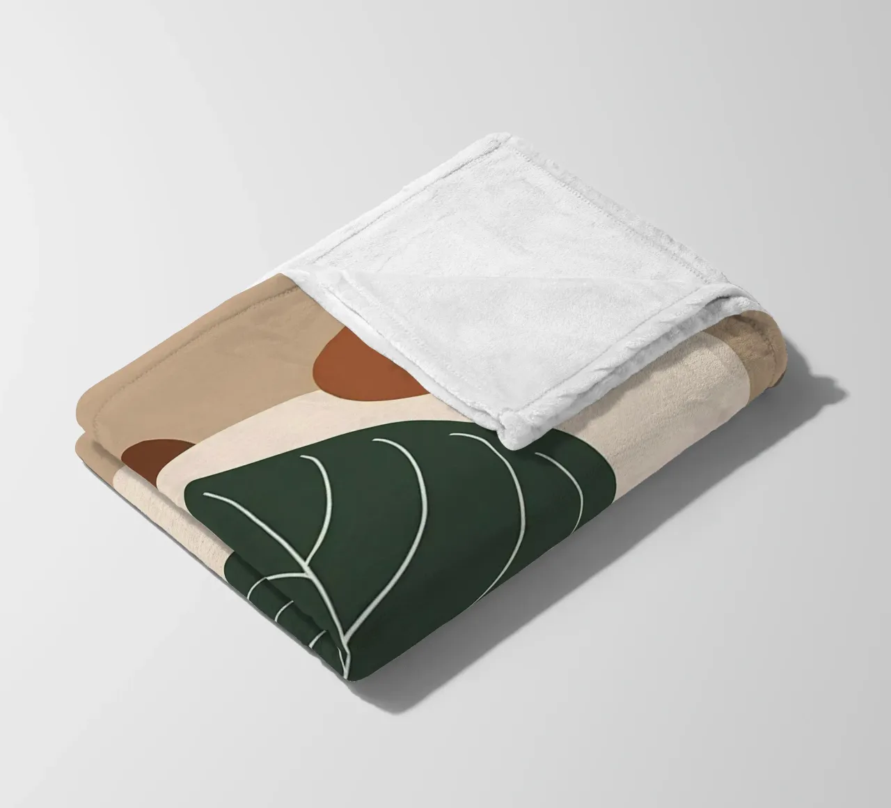 Minimalist one line drawing of a single fiddle leaf fig fleece blanket by Bloom And Brush