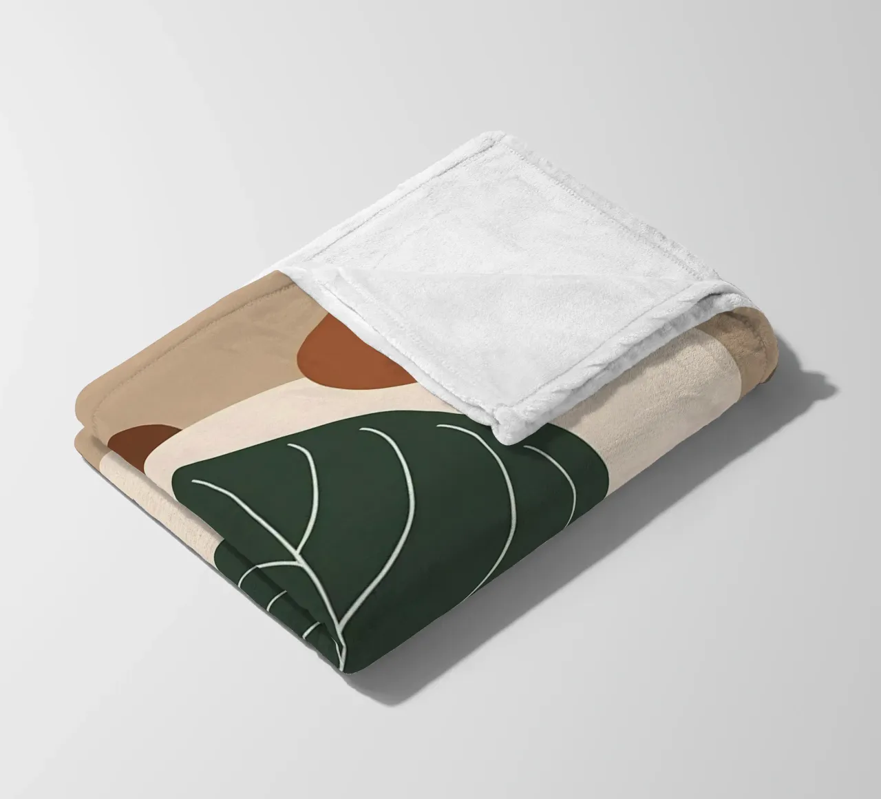 Minimalist one line drawing of a single fiddle leaf fig fleece blanket by Bloom And Brush