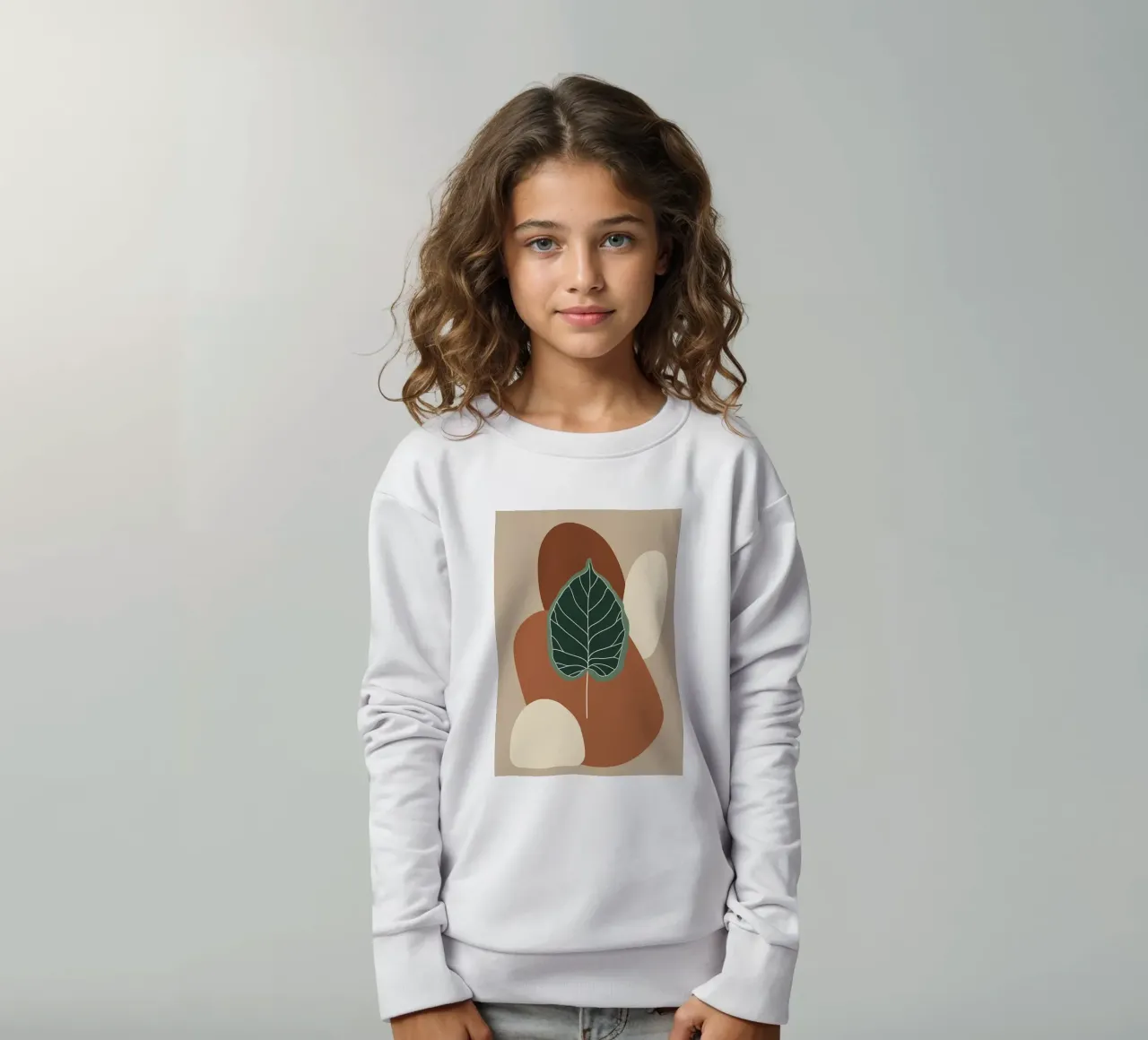 Disegno minimalista a una linea di un singolo fico a foglia di violino felpa bambino da Bloom And Brush