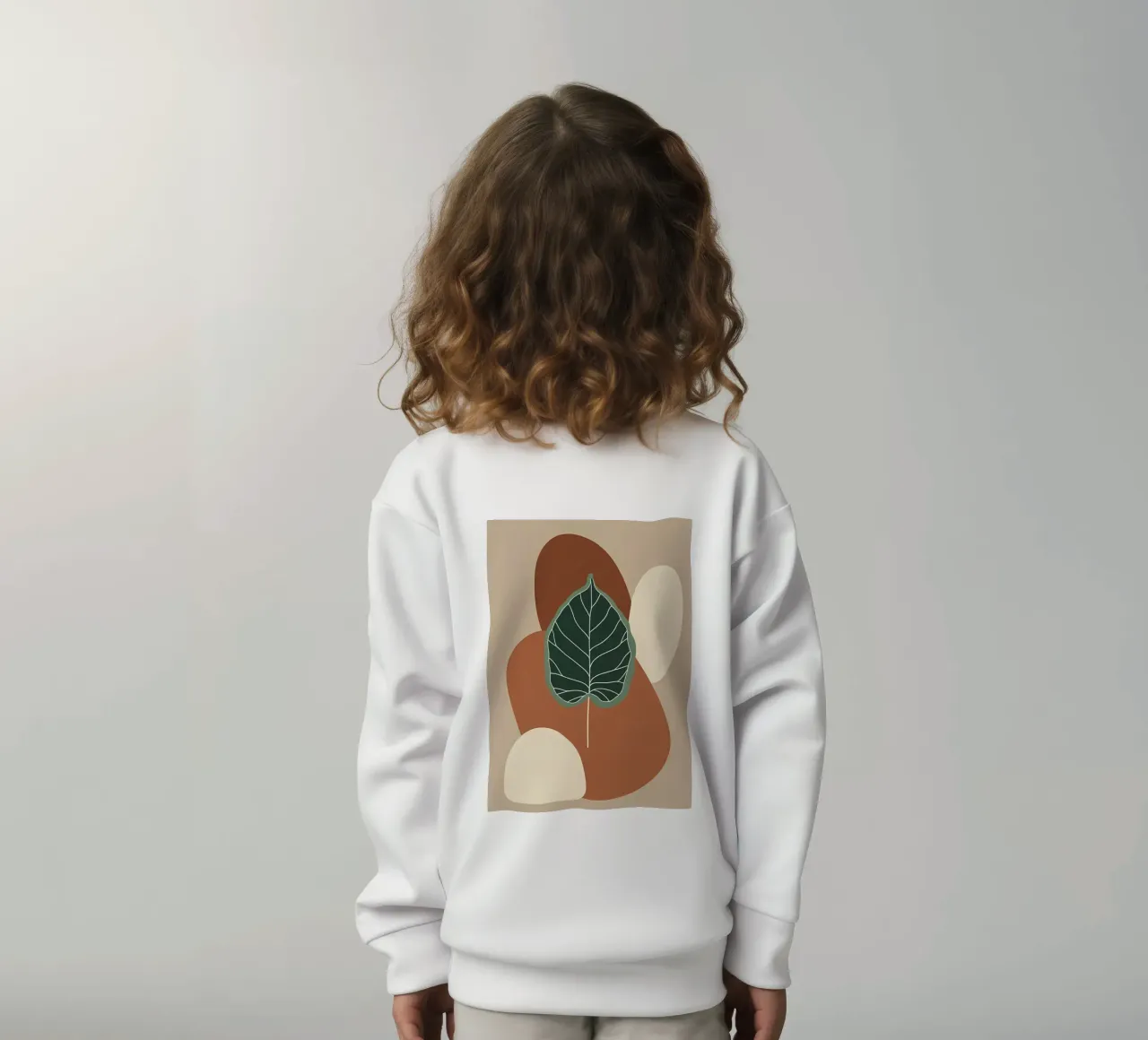Disegno minimalista a una linea di un singolo fico a foglia di violino felpa bambino da Bloom And Brush