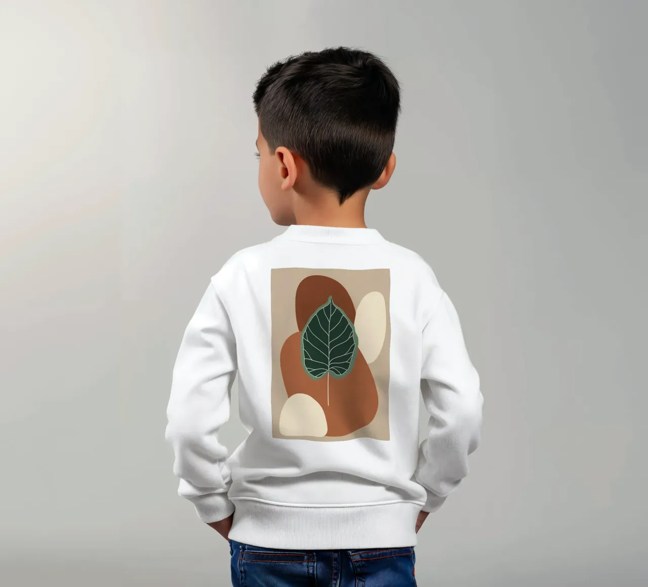 Disegno minimalista a una linea di un singolo fico a foglia di violino felpa bambino da Bloom And Brush